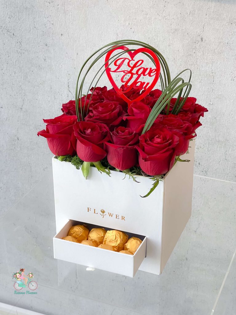 Red Flowers Chocolate Box