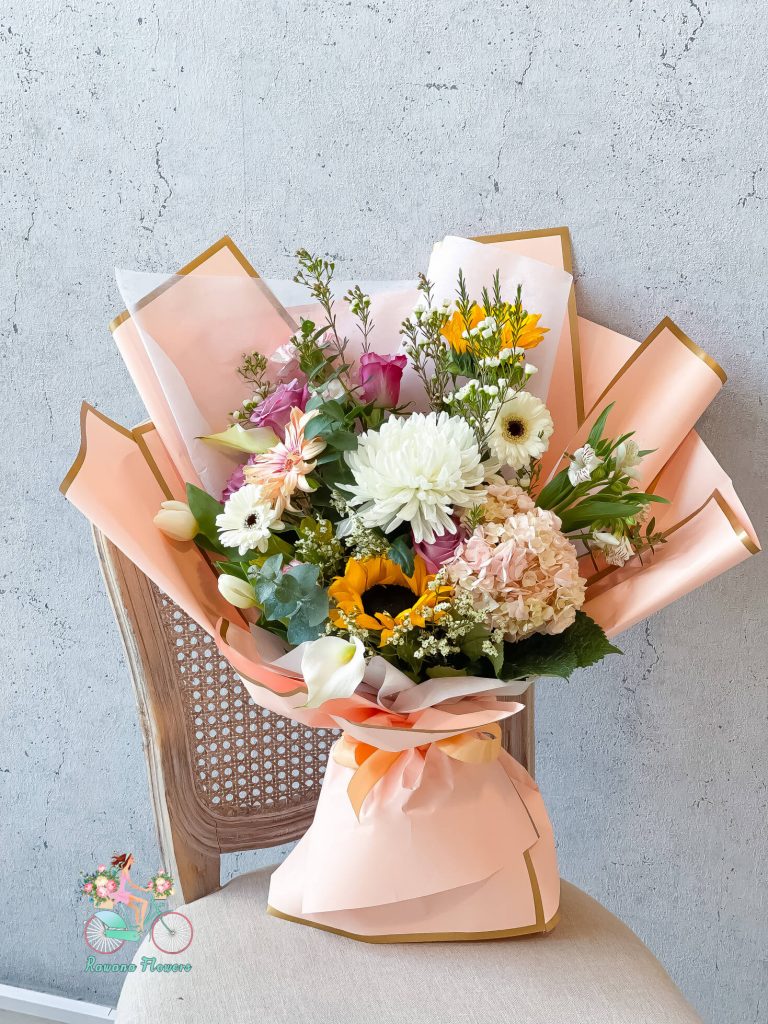 Spring colors in a bouquet